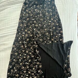 Floral Black Maxi Skirt
